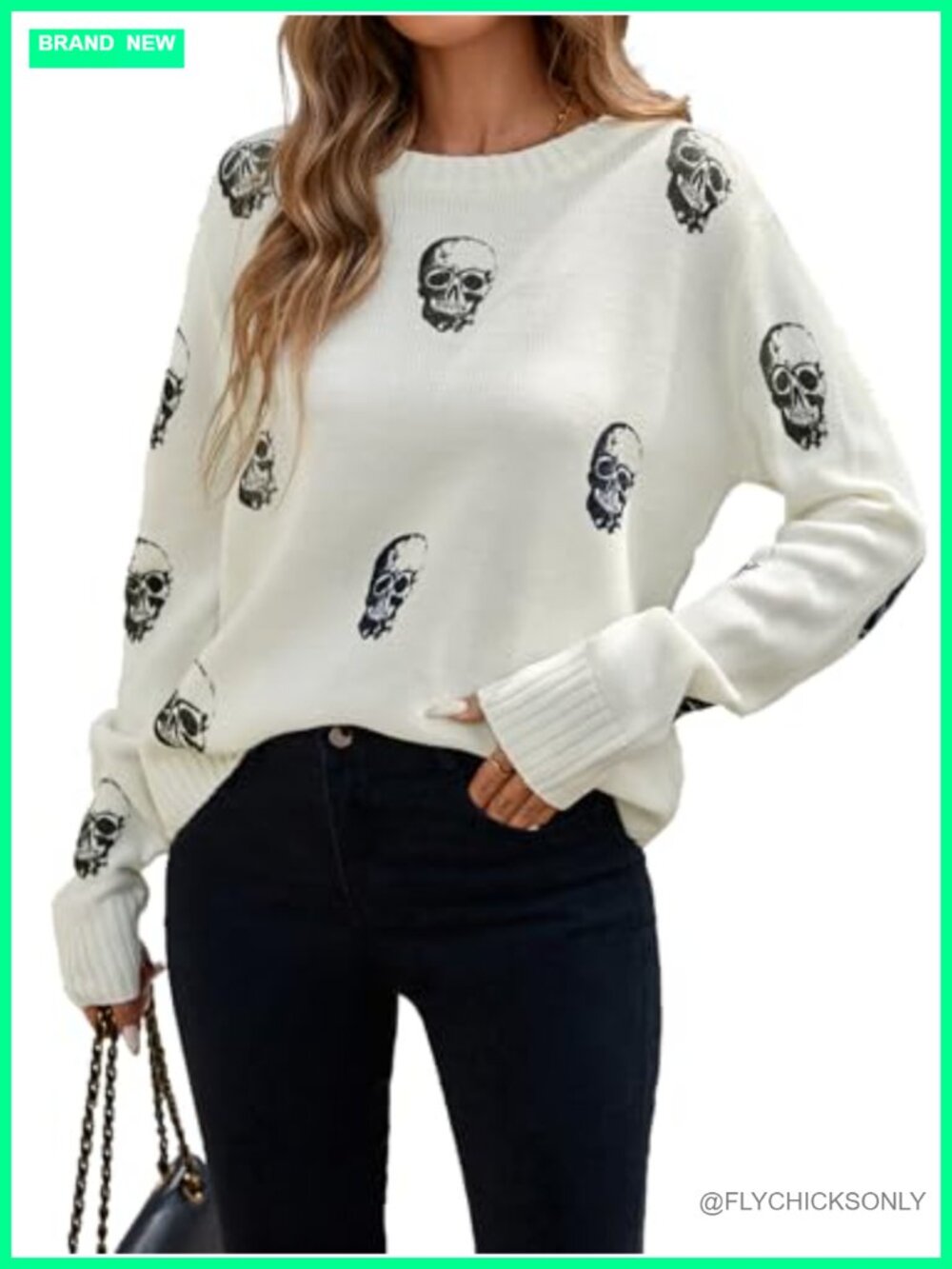 Oversized Crew Neck Ribbed Knit Sweater Long Sleeve Pullover Fall Winter